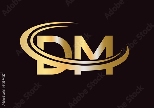 Modern DM Logo Design for business and company identity. Creative DM letter logo Design