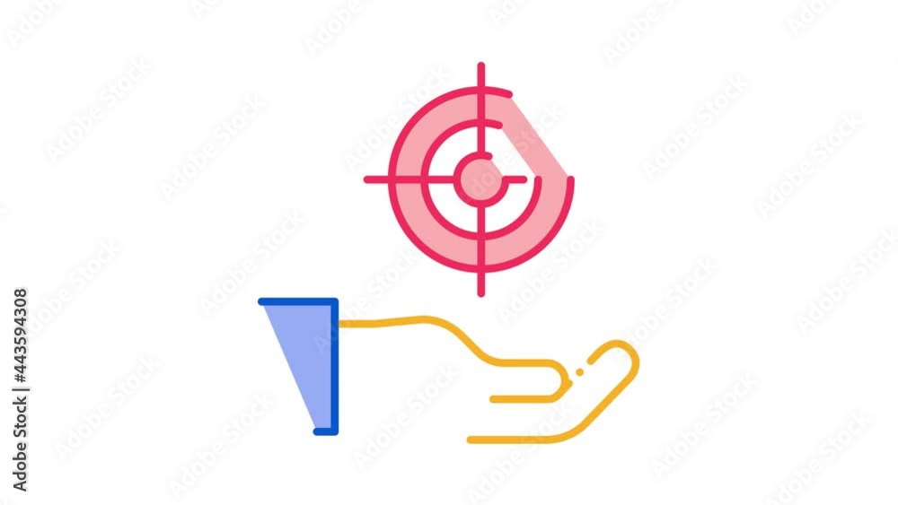 Hand Hold Target Icon Animation. color Hand Hold Target animated icon on white background Hand Hold Target Icon Animation. color Hand Hold Target animated icon on white background