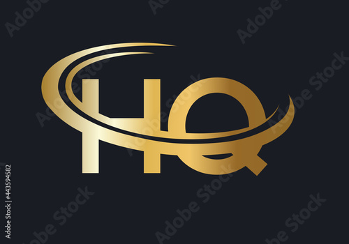 HQ logo design. Initial HQ letter logo design vector template
