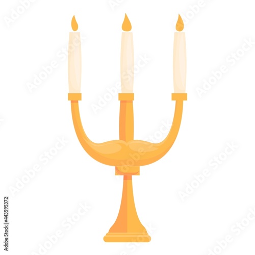 Medieval candlestick icon cartoon vector. Candle holder. Old candelabra