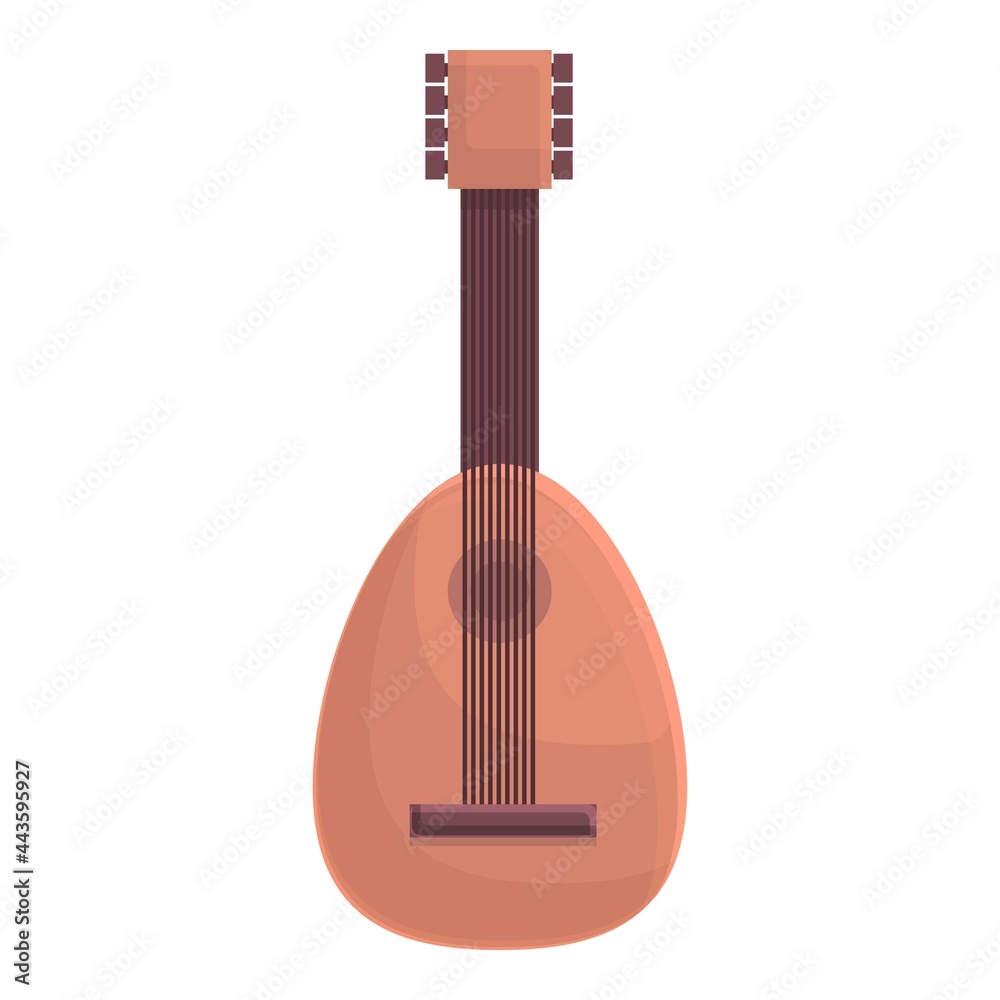 Medieval guitar icon cartoon vector. Music instrument. Oriental oud lute  Stock-Vektorgrafik | Adobe Stock