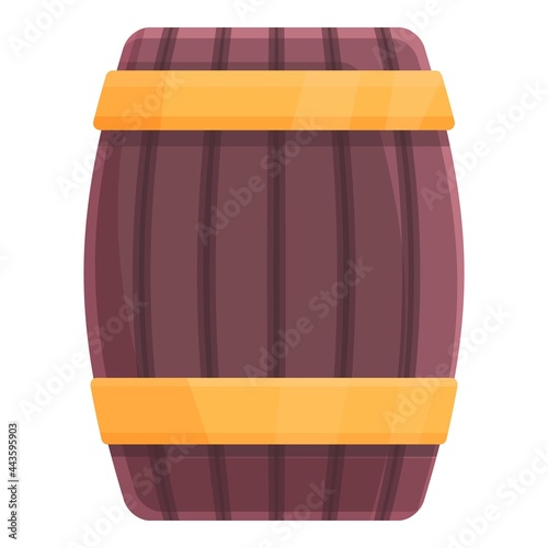 Wood barrel icon cartoon vector. Wine keg barrel. Wooden beer cask