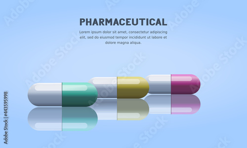 pharmaceutical pill capsule with medical and health concept.
