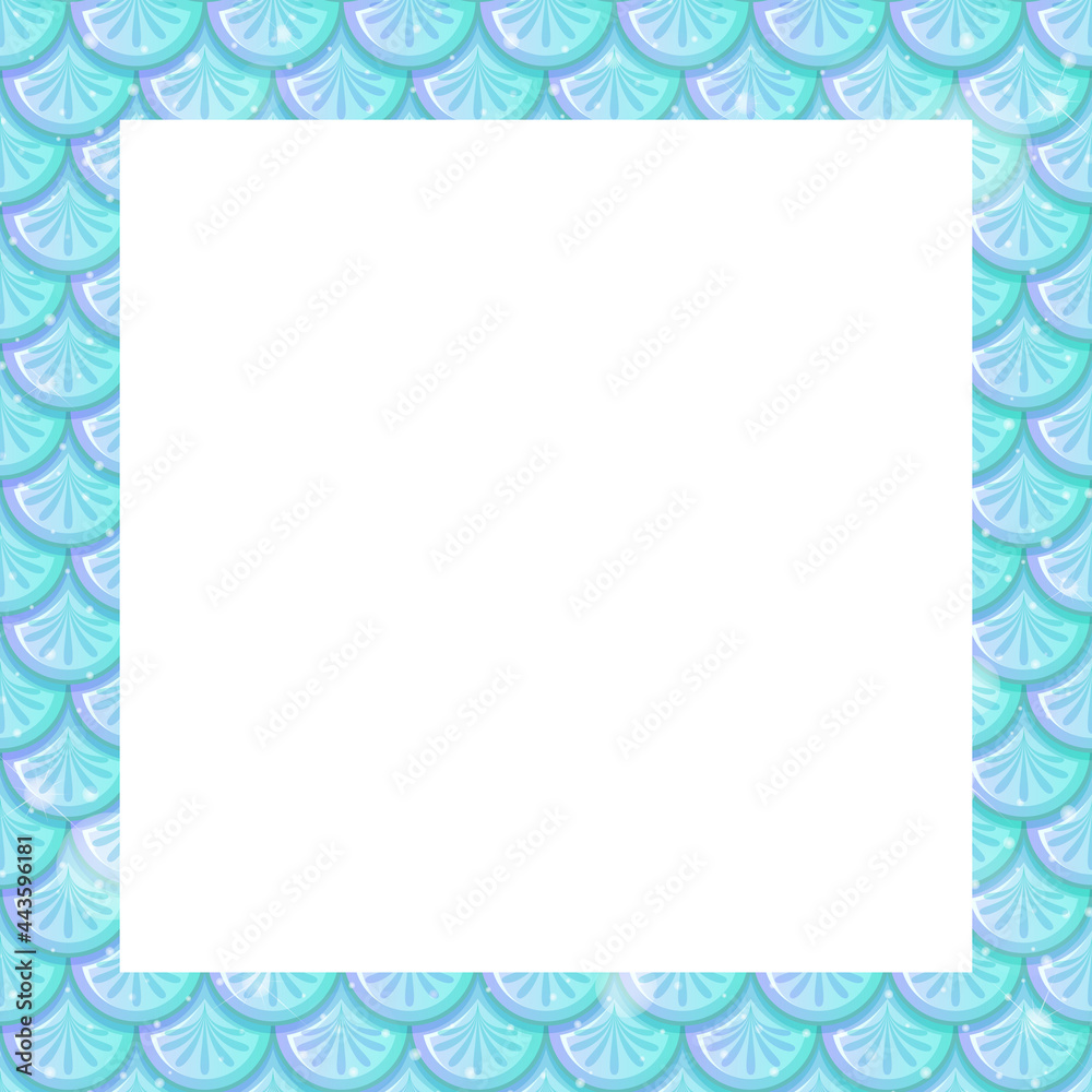 Blank pastel blue fish scales frame template Blank pastel blue fish scales frame template