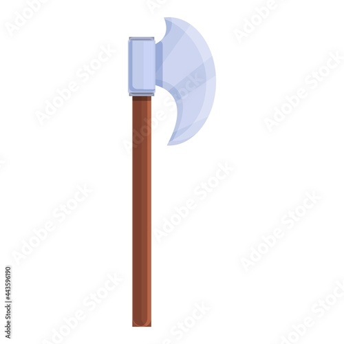 Medieval axe icon cartoon vector. Battle weapon. War viking ax