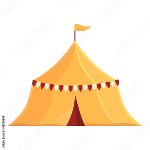 Medieval tent icon cartoon vector. Ancient knight camp. Middle park tent