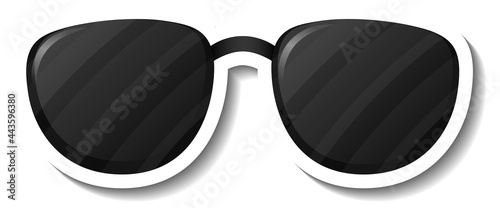 A sticker template with eyewear sunglasses isolated
