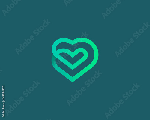Linear heart loop vector icon logo design. Valentines day, medical, health vector sign logotype.
