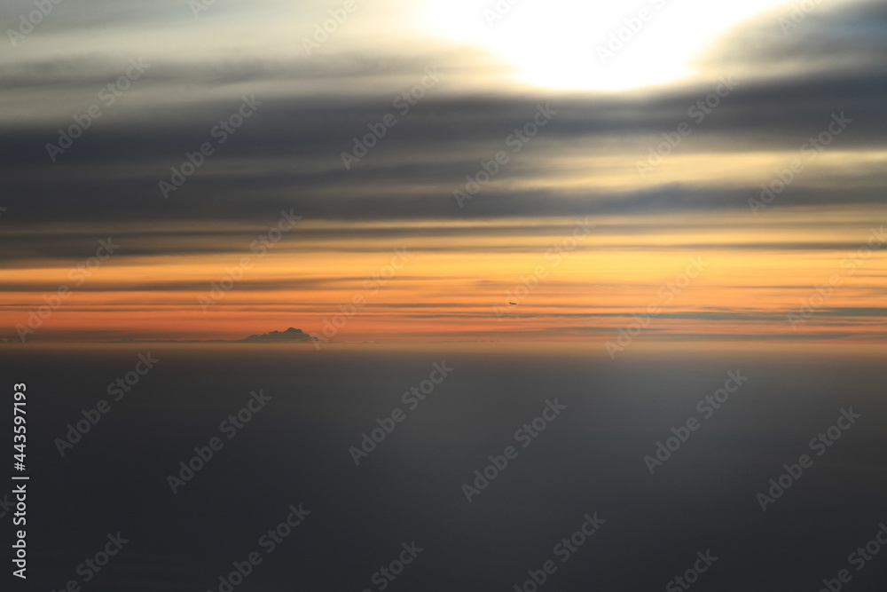 sunset over the sea of cloud