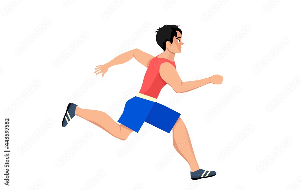 Running man spaortsman, isolated on white vector