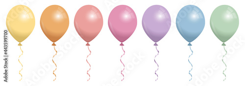 Sieben Luftballons Retrofarben