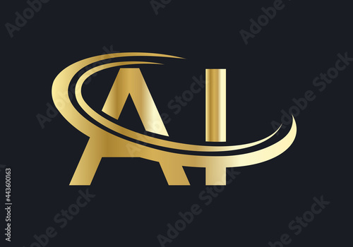 Initial Monogram Letter AI Logo Design Vector. AI logo design