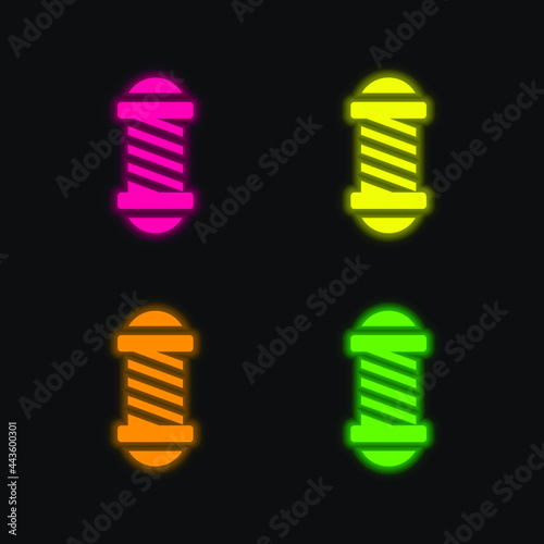 Beauty Salon four color glowing neon vector icon