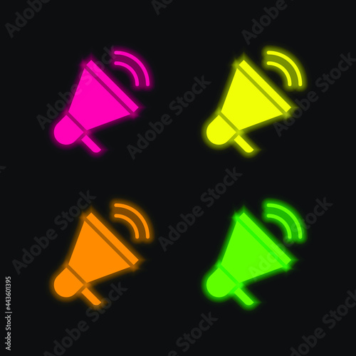 Advertising four color glowing neon vector icon