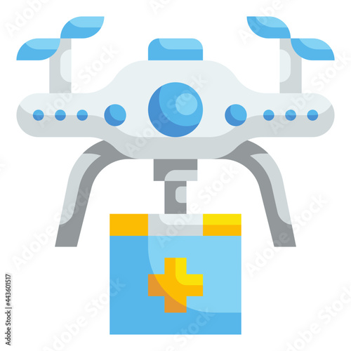 drone medical flat icon