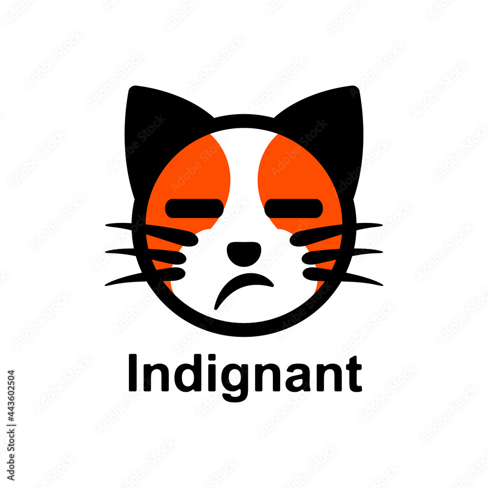 Fototapeta premium Vector Set Design Emoticon Reaction Face Cat