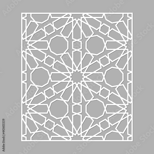 Laser Cutting Template. Decorative Lattice. Middle Eastern Geometric Pattern.