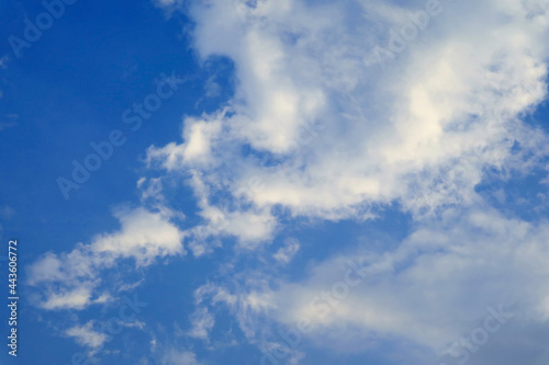 White Clouds Floating on Blue Sky