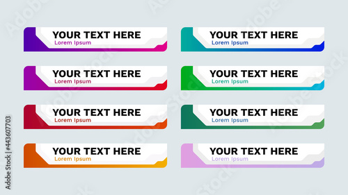 News bar lower thirds pack. set vector video strip title red banner background overlay