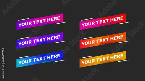 lower thirds pack with modern gradient color. set vector video strip title red banner background overlay