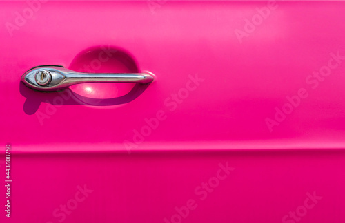 antique pink car door retro style