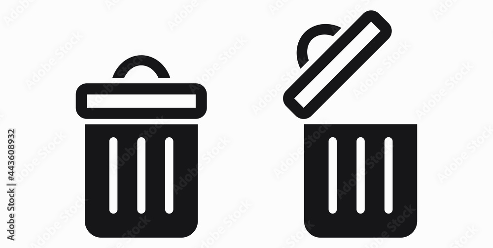 Trash can icon. Delete files. Waste recycling. Vector icon.