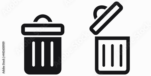 Trash can icon. Delete files. Waste recycling. Vector icon.