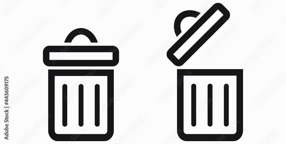 Trash can icon. Delete files. Waste recycling. Vector icon.