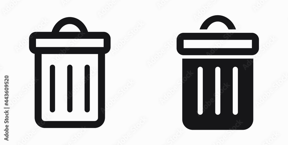 Trash can icon. Delete files. Waste recycling. Vector icon. Trash can icon. Delete files. Waste recycling. Vector icon.