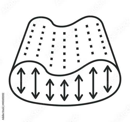 pillow type, line icon, elastic pillow