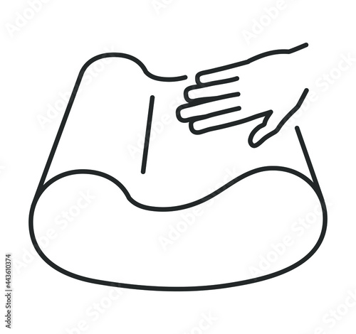 pillow type, line icon, memory foam