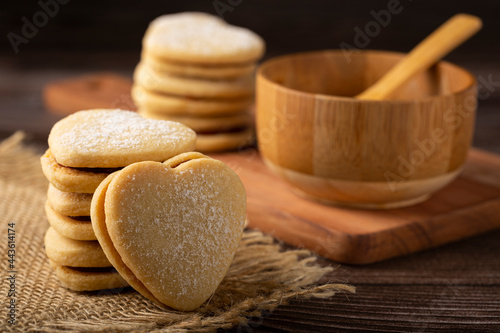 Картината върху платно Delicious buttery biscuits filled with guava paste.
