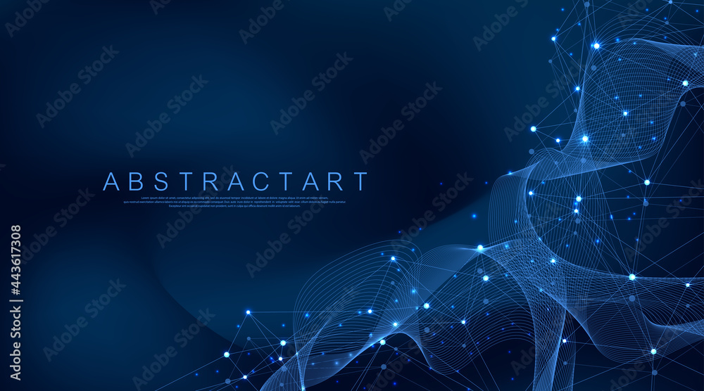 Digital network connection abstract background. Artificial intelligence ...