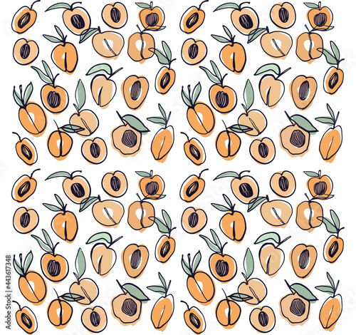 seamless pattern with peaches