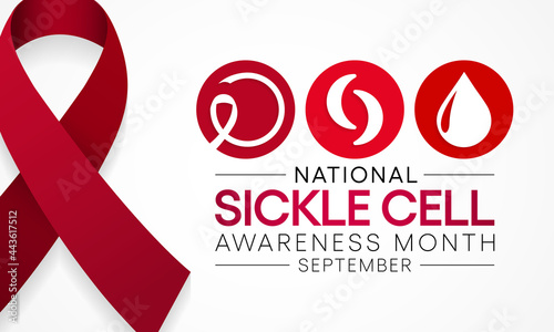 Sickle Cell disease awareness month is observed every year in September, it is a group of inherited red blood cell disorders. Millions of people do not know they have sickle cell trait. vector art photo