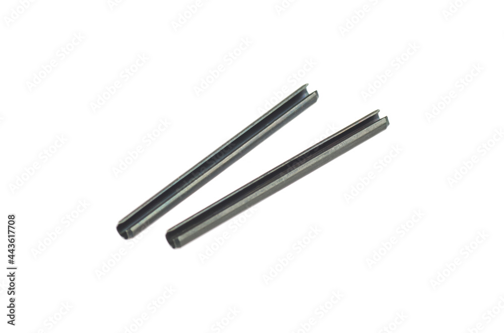 Carbon Steel Spring Pin, isolated on white Carbon Steel Spring Pin, isolated on white