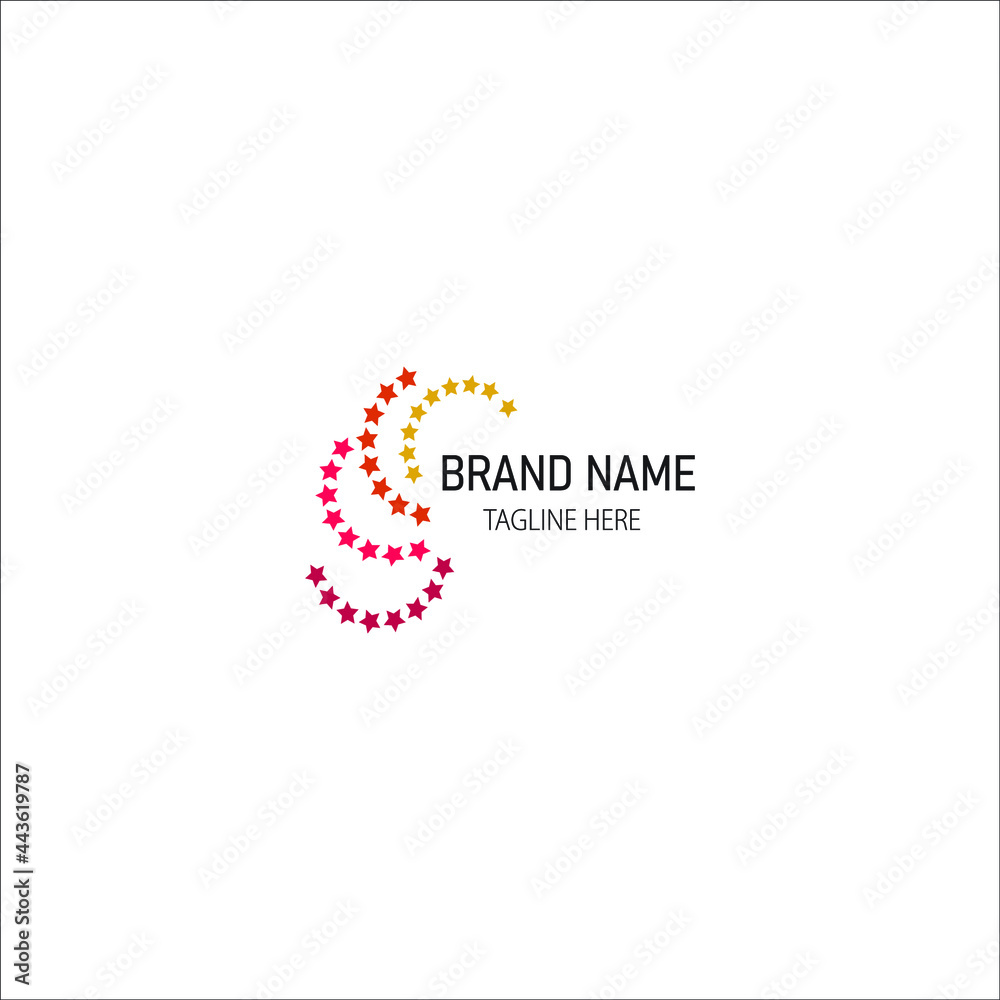 Colorful Stars Logo With Symbol Sign Icon