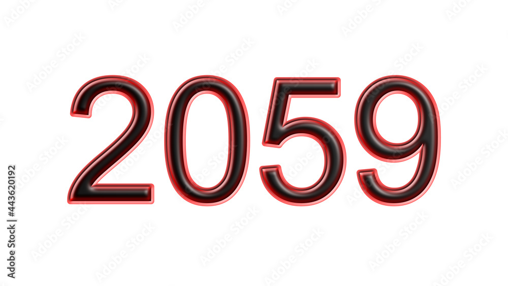 red 2059 number 3d effect white background red 2059 number 3d effect white background