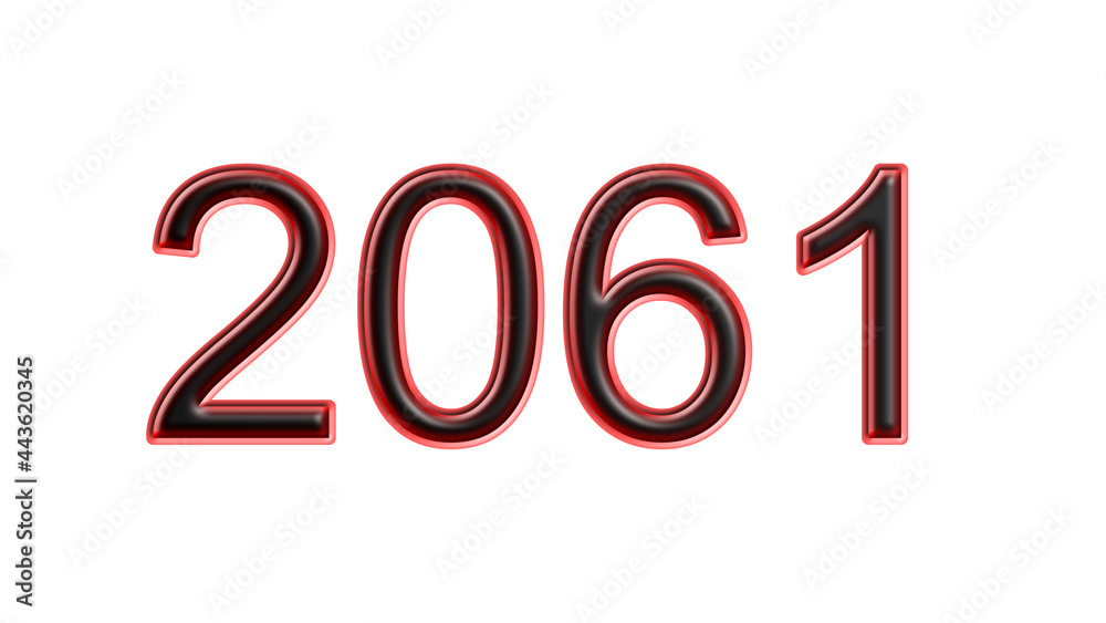 red 2061 number 3d effect white background red 2061 number 3d effect white background