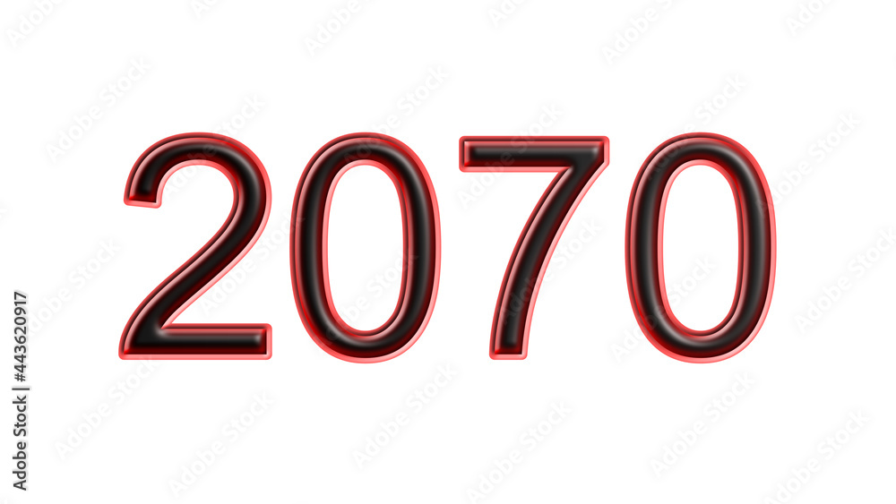 red 2070 number 3d effect white background red 2070 number 3d effect white background