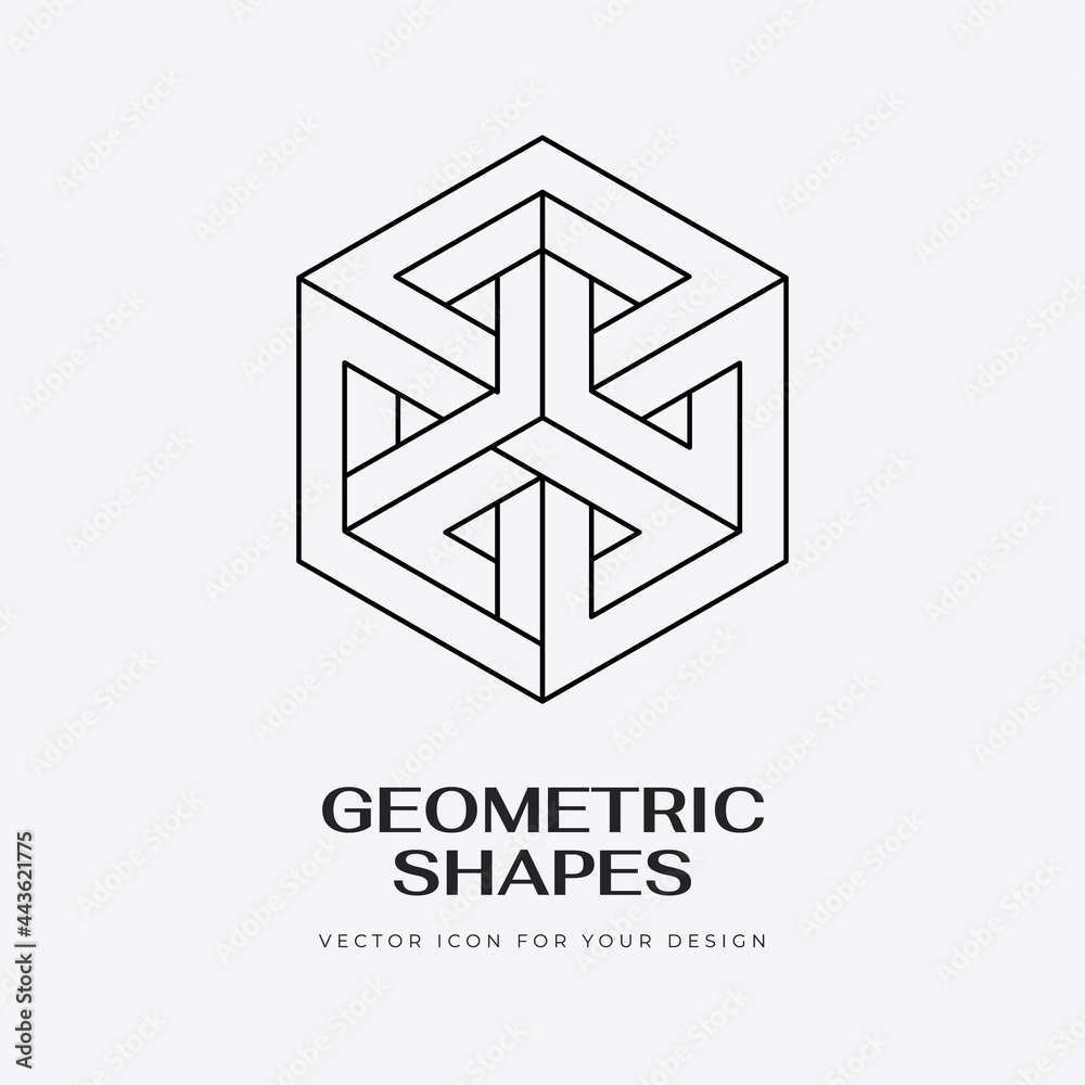 Vector abstract modern geometric icon design in trendy linear style. Minimal geometric concepts and badges. Best for identity and logotypes. Simple shape. Vector abstract modern geometric icon design in trendy linear style. Minimal geometric concepts and badges. Best for identity and logotypes. Simple shape.
