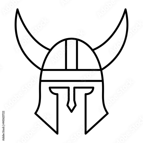 Vector Viking Helmet Outline Icon Design