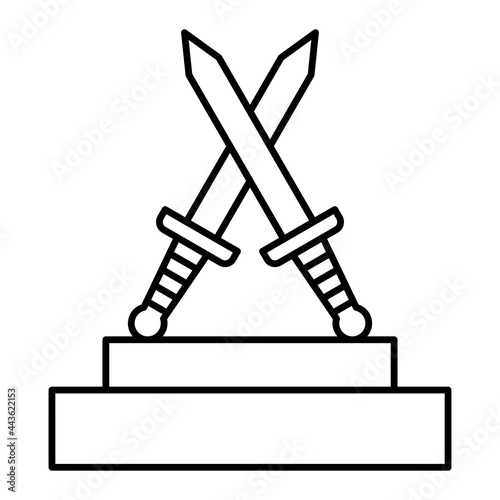 Vector Museum Sword Outline Icon Design