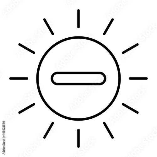 Vector Negative Ion  Outline Icon Design