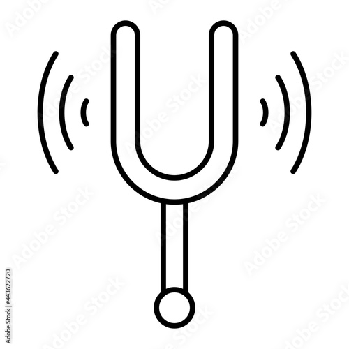 Vector Tuning Fork  Outline Icon Design