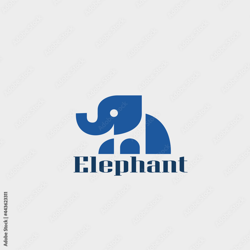 Blue elephant logo design Blue elephant logo design