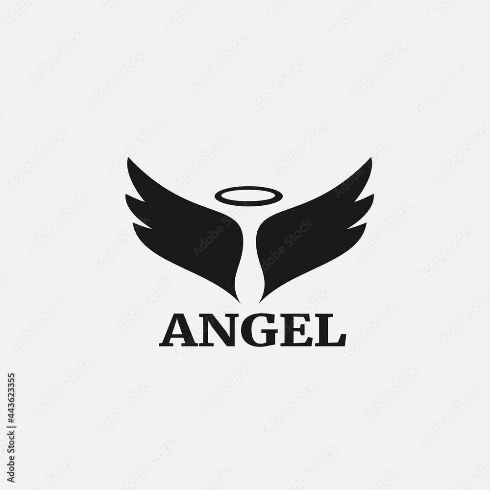 Obraz premium Black angel swing logo template