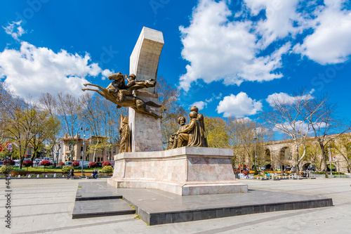 Fatih Sultan Mehmet monument view in Istanbul. Fatih Sultan Mehmet was an Ottoman sultan. photo