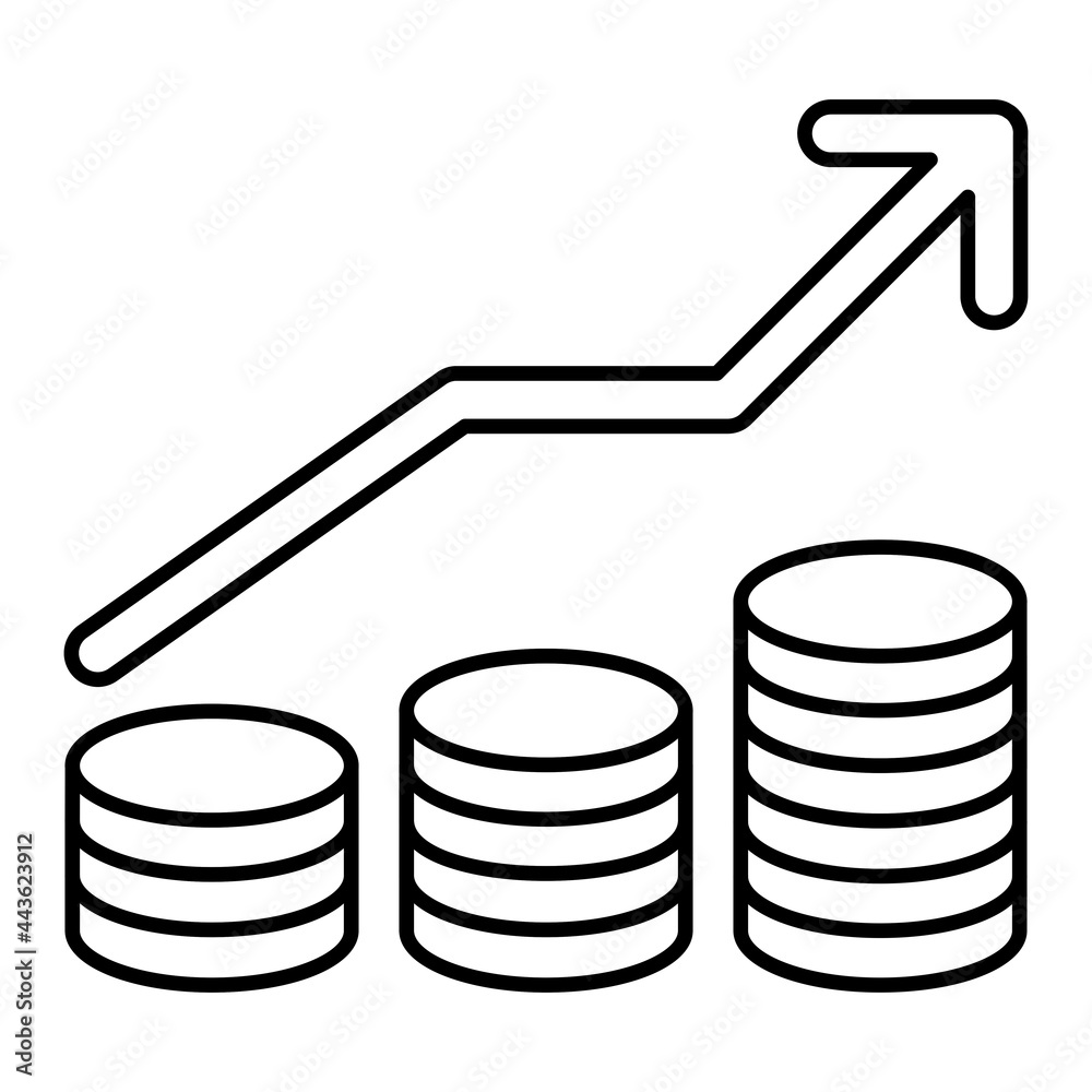 Vector Revenue Outline Icon Design Vector Revenue Outline Icon Design