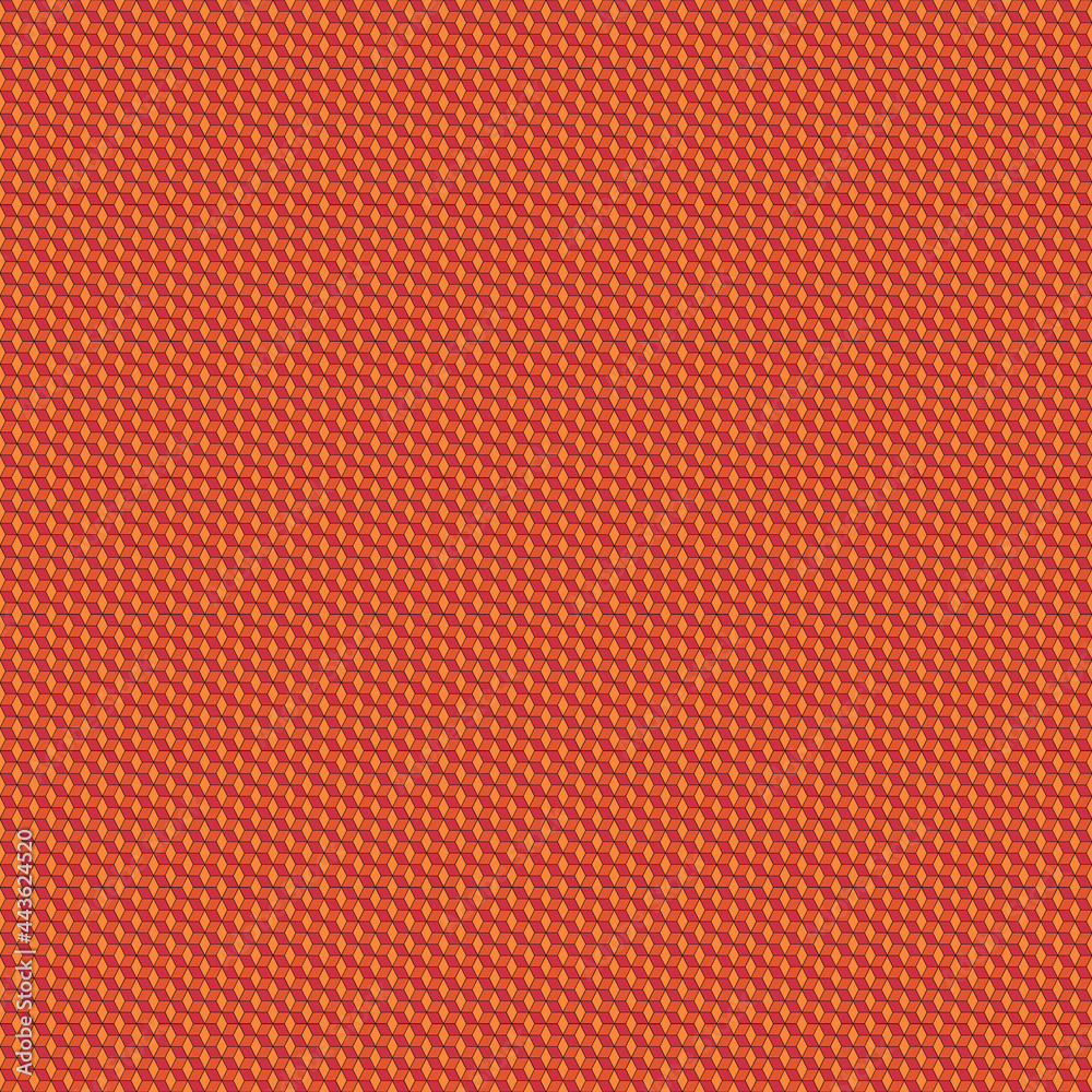 Fototapeta premium Seamless cubes pattern. Ethnic ornament. Geometric background. Tribal wallpaper. Lozenges image. Cubic motif. Ancient mosaic. Digital paper. Diamonds web design. Rhombuses print